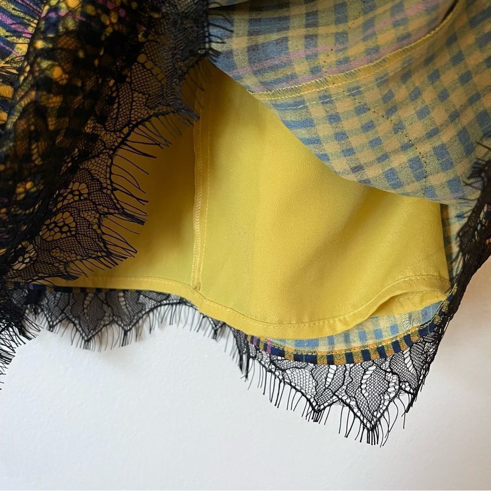 Lovers + Friends Yellow plaid Mini dress NWT size medium Y2K - Picture 7 of 8